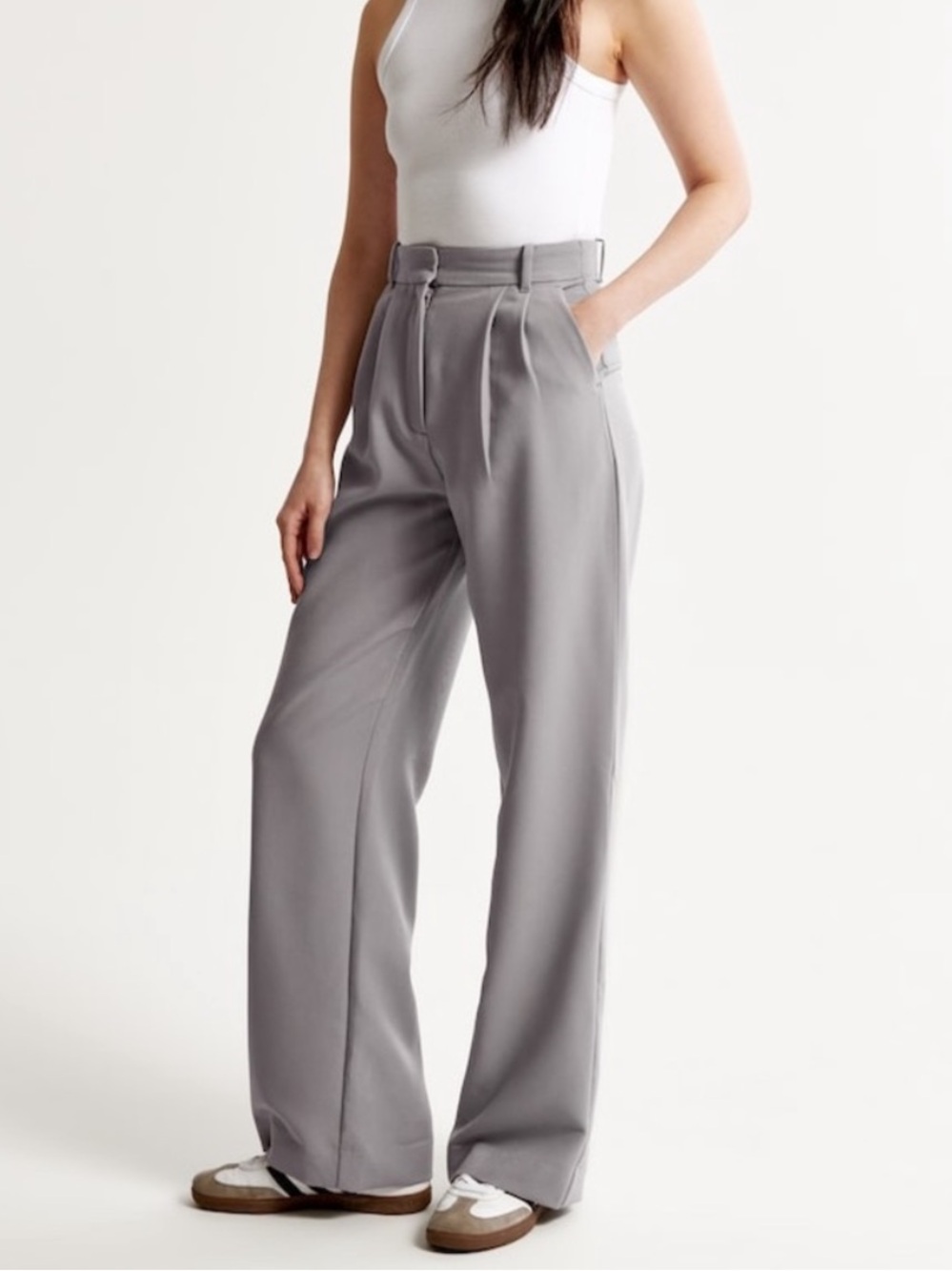 Abercrombie & Fitch Curve Love Sloane High Rise Wide Leg Trouser